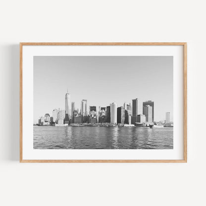 Stunning Oil Painting of Lower Manhattan Skyline Over Water