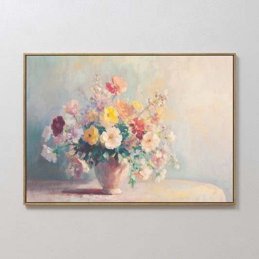 Vibrant Floral Still Life Oil Painting for Elegant Home Décor