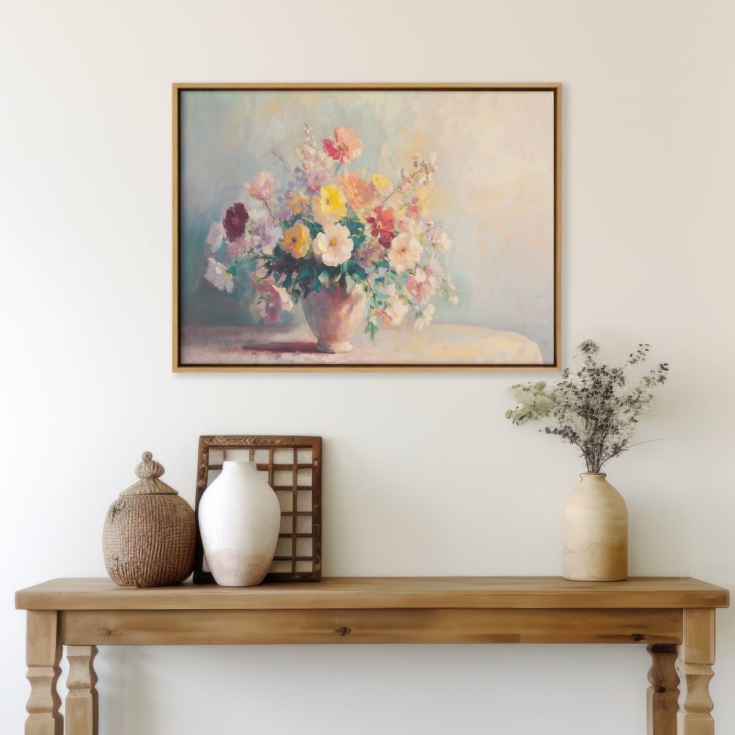 Vibrant Floral Still Life Oil Painting for Elegant Home Décor