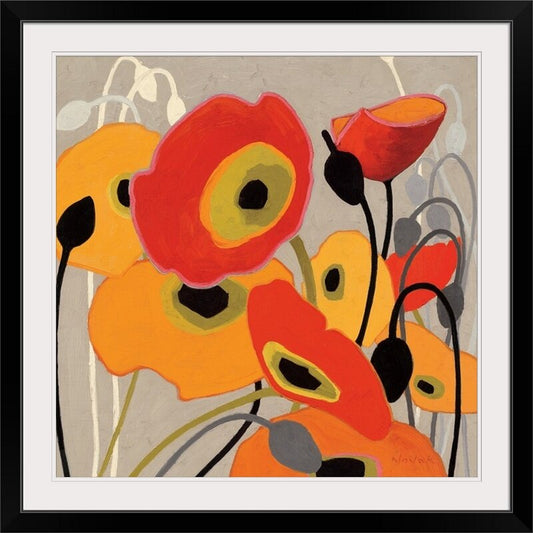 Vibrant Floral Harmony in Abstract Oil Painting