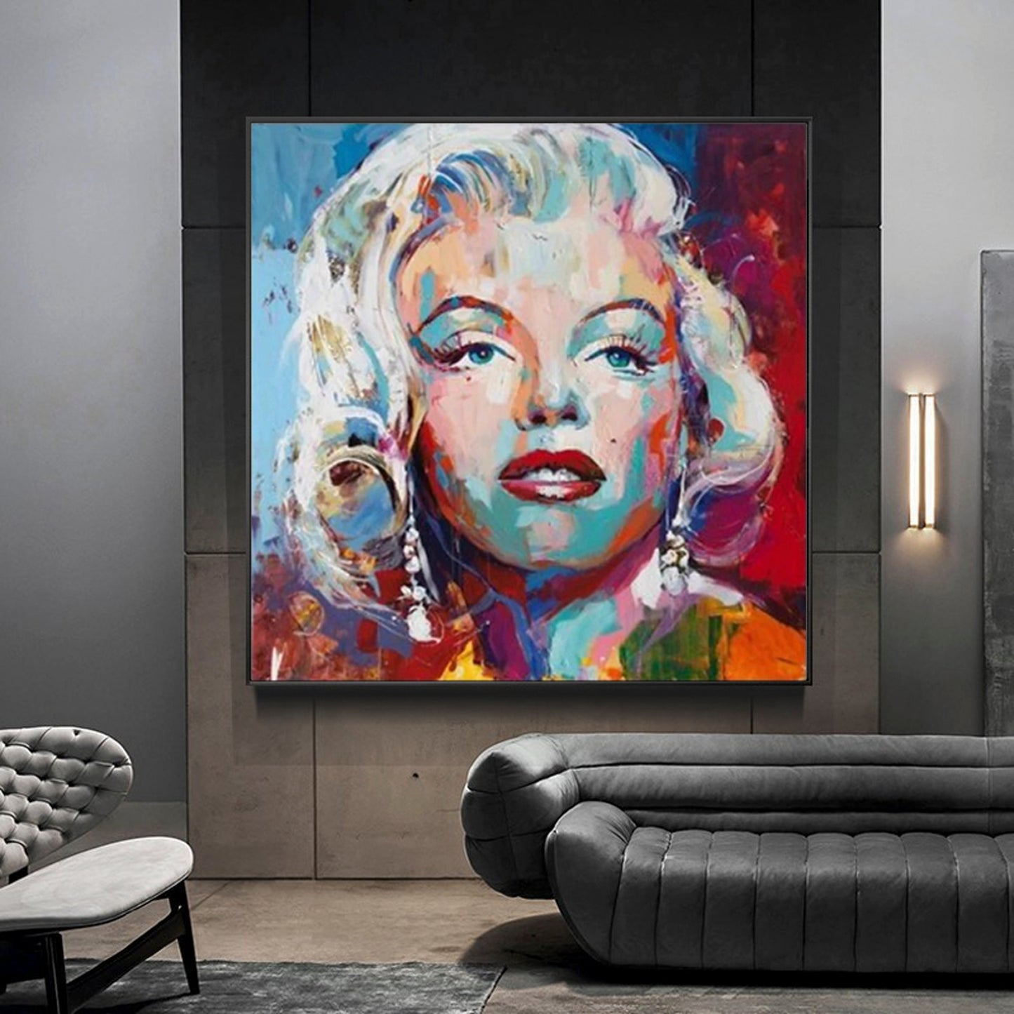 Colorful Marilyn Monroe Oil Painting for Home Decor and Art Collection