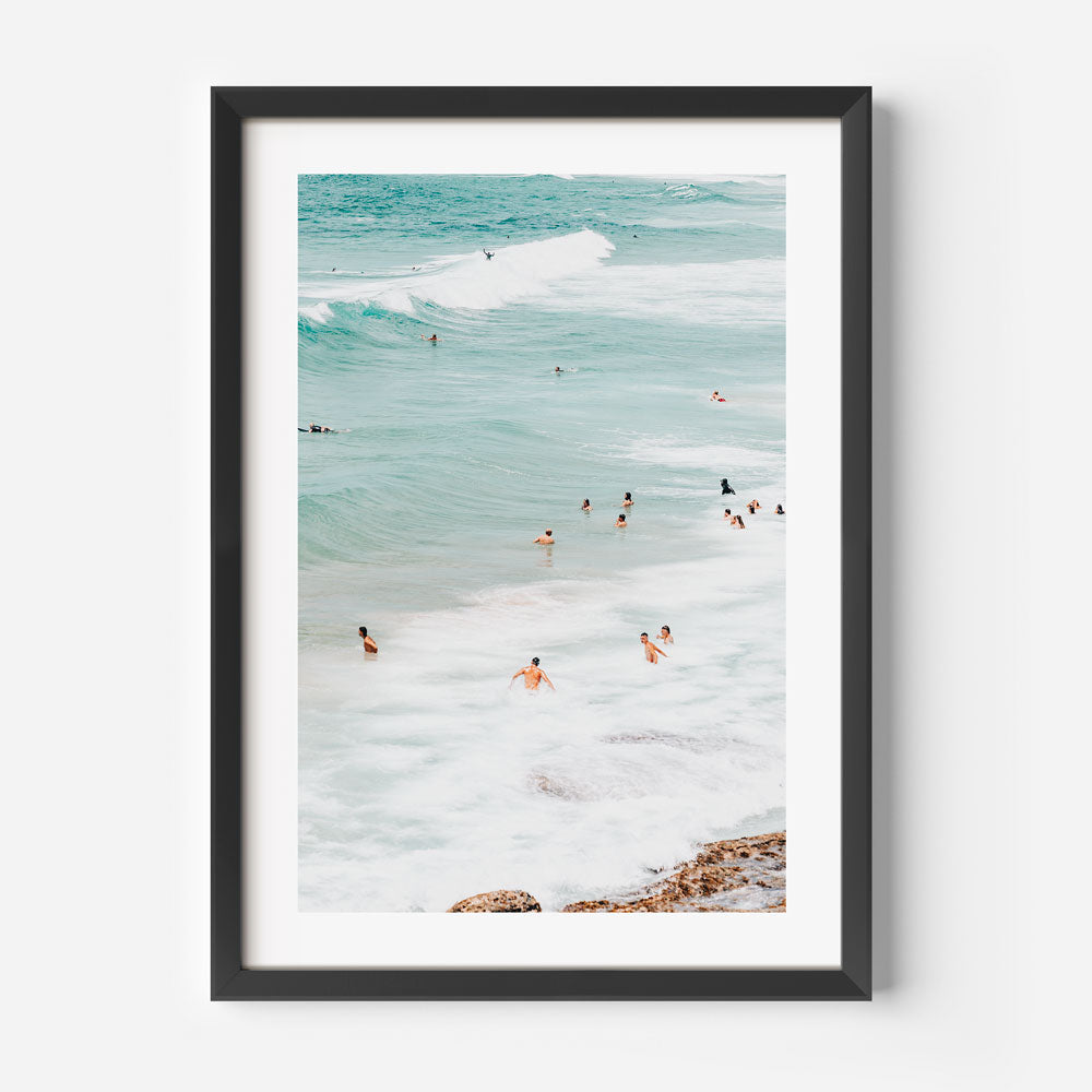 Vibrant Ocean Bliss: Serene Summer Bathers at Maroubra Beach Oil Painting