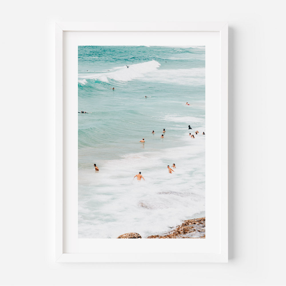 Vibrant Ocean Bliss: Serene Summer Bathers at Maroubra Beach Oil Painting