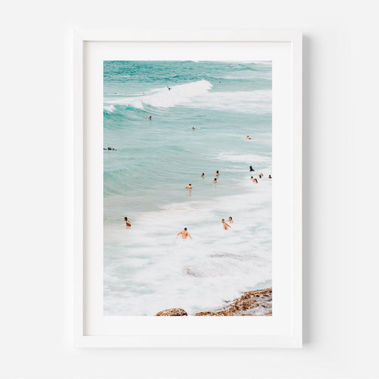 Vibrant Ocean Bliss: Serene Summer Bathers at Maroubra Beach Oil Painting