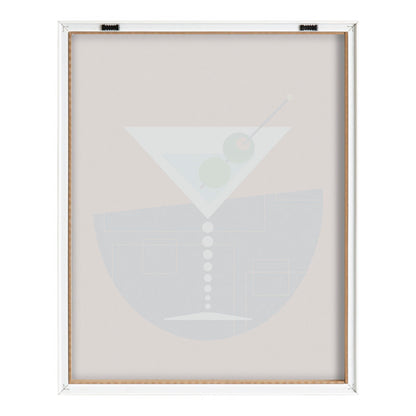 Modern Martini Oil Painting - Stylish Floater Frame Art for Home Decor