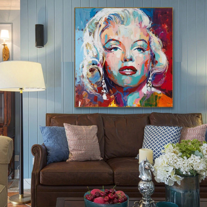 Colorful Marilyn Monroe Oil Painting for Home Decor and Art Collection