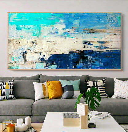 Serene Mediterranean Seascape Oil Painting for Coastal Home Decor