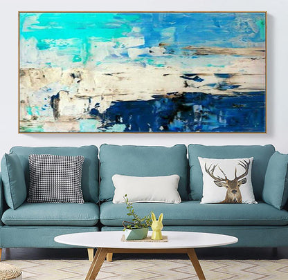 Serene Mediterranean Seascape Oil Painting for Coastal Home Decor