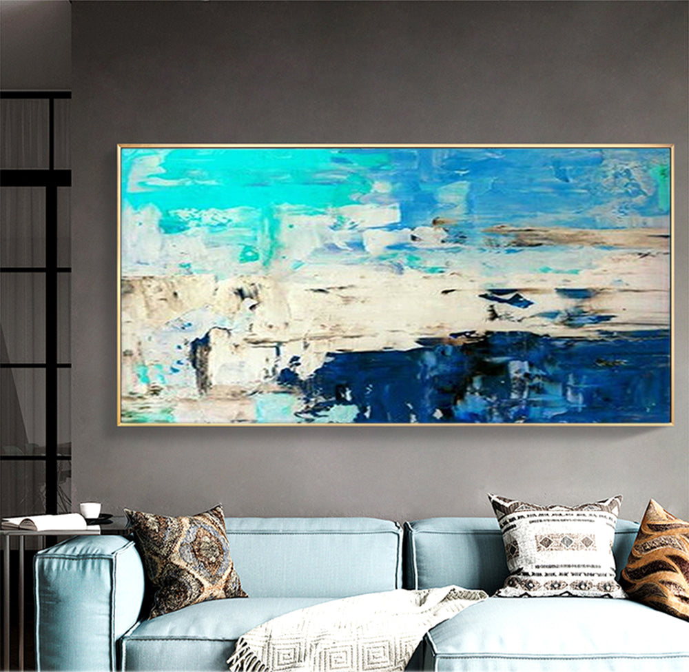 Serene Mediterranean Seascape Oil Painting for Coastal Home Decor