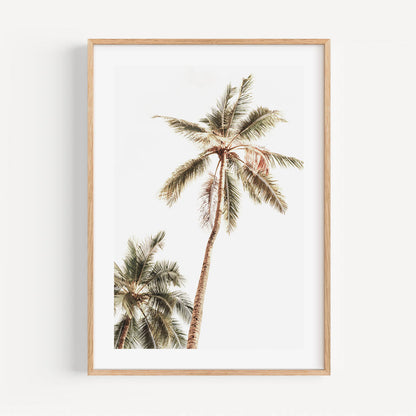 Tropical Palm Trees Art Print - Serene Oil Painting of Mexico's Coastal Beauty