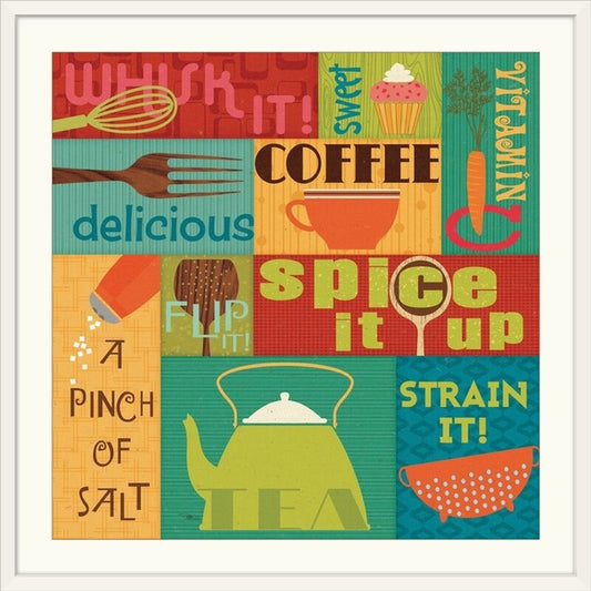 Colorful Kitchen Decor - Whimsical Modern Oil Painting for Culinary Spaces