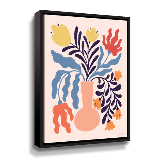 Mid-Century Modern Floral Still Life Oil Painting for Home Decor