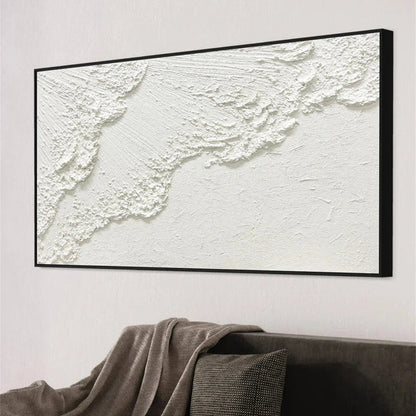 Abstract Textured White Canvas Art for Modern Home Décor