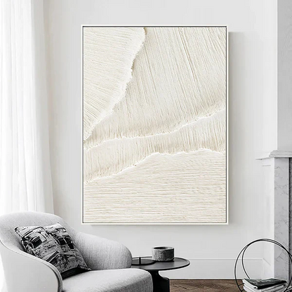 Textured Minimalist Neutral Oil Painting for Modern Home Decor