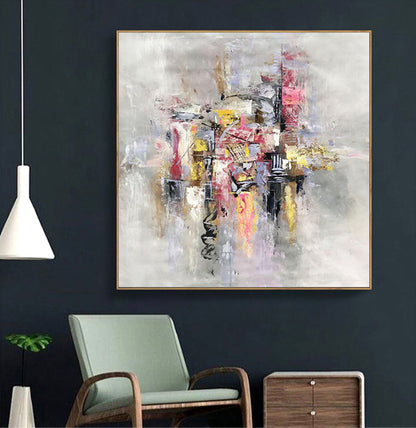 Abstract Colorful Oil Painting for Modern Home Decor