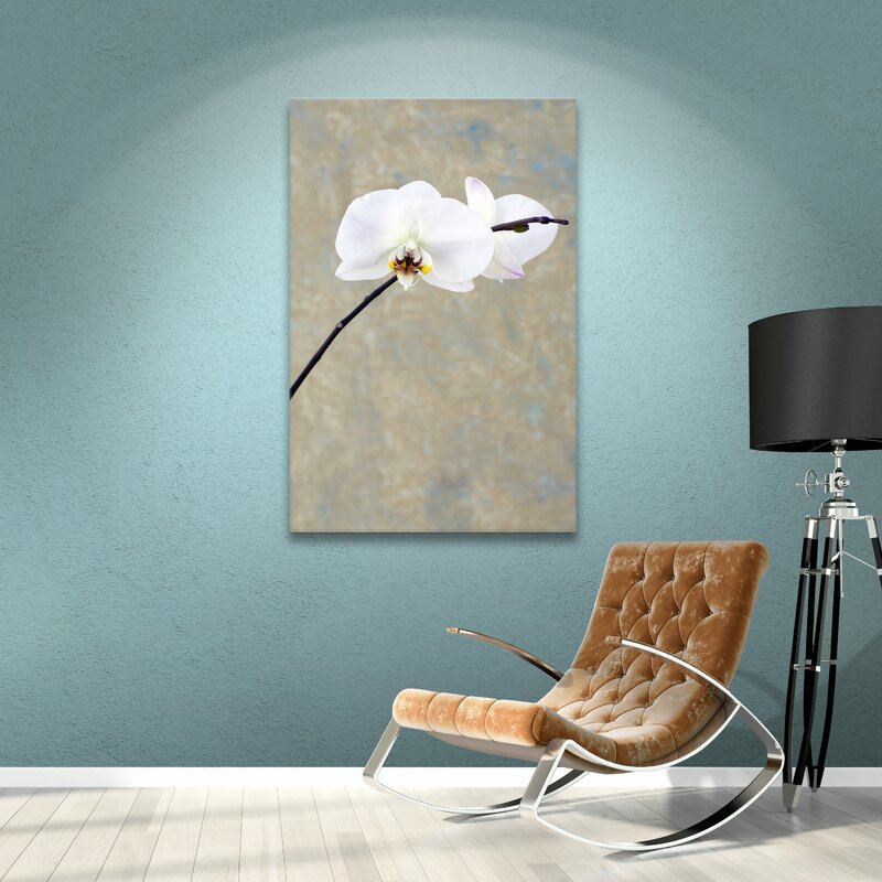 Elegant White Orchid Oil Painting for Modern Home Decor