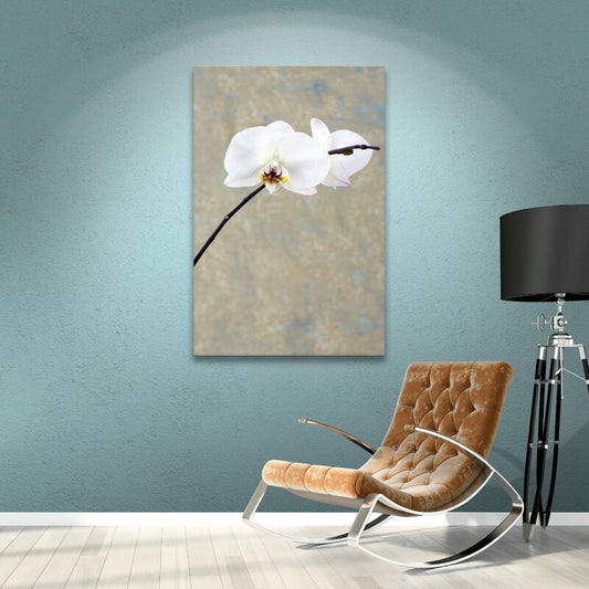 Elegant White Orchid Oil Painting for Modern Home Decor