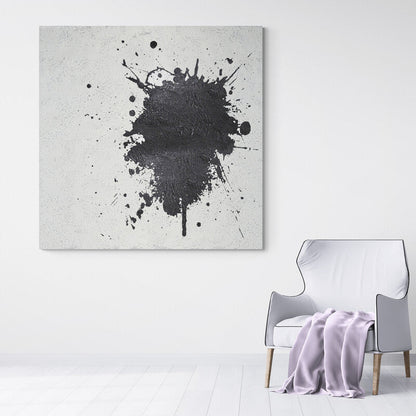Abstract Black and White Dance of Colors - Modern Oil Painting for Unique Home Decor