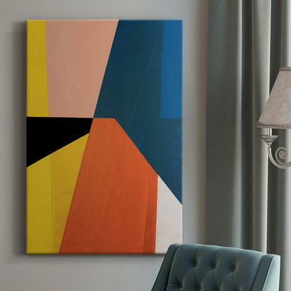 Abstract Geometric Oil Painting in Bold Colors for Modern Spaces
