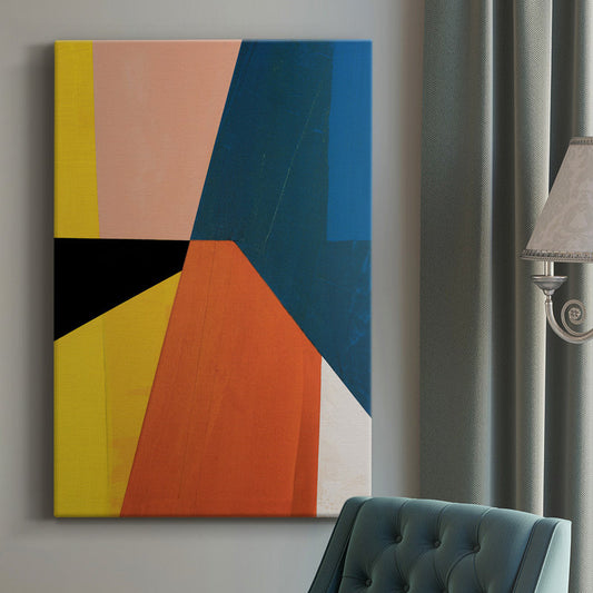 Abstract Geometric Oil Painting in Bold Colors for Modern Spaces