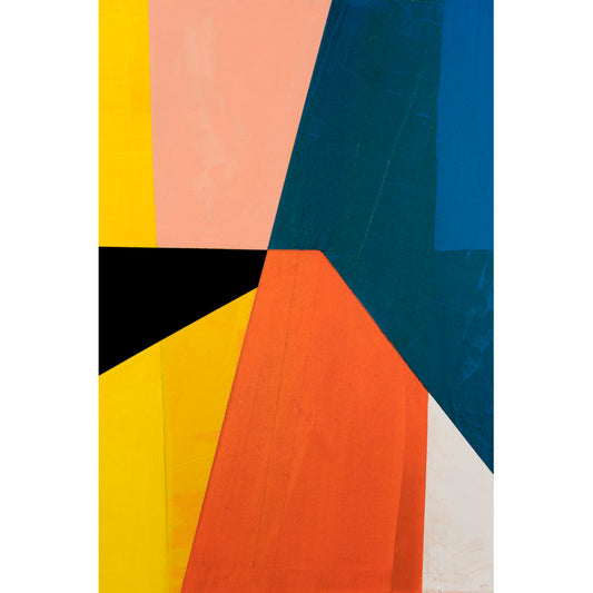 Abstract Modern Oil Painting with Bold Colors and Geometric Shapes