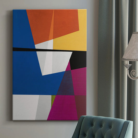 Vibrant Abstract Geometric Oil Painting for Modern Home Decor