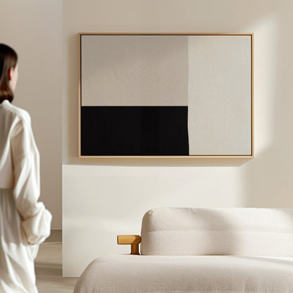 Minimalist Monochrome Abstract Oil Painting for Modern Art Decor