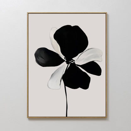 Elegant Monochrome Floral Canvas Painting for Modern Home Décor