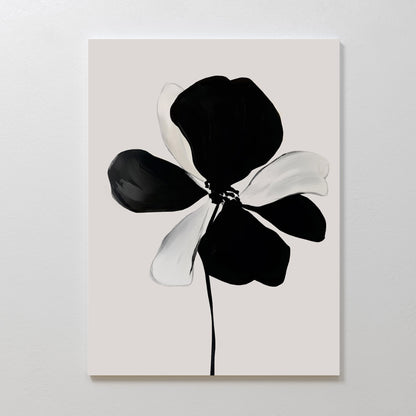 Elegant Monochrome Floral Canvas Painting for Modern Home Décor