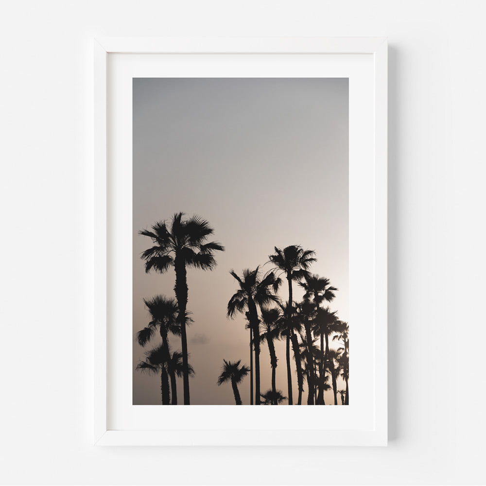 Sunset Palm Trees and Bicycle Wall Art for Coastal Home Decor