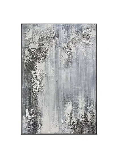 Serene Gray Landscape Oil Painting for Modern Home Décor