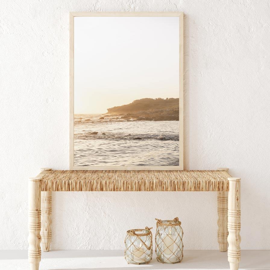 Sunrise Serenity: Coastal Oil Painting for Tranquil Home Décor