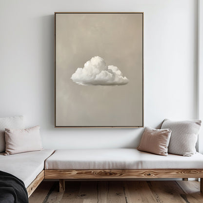 Serene Cloudscape Abstract Oil Painting for Modern Home Decor