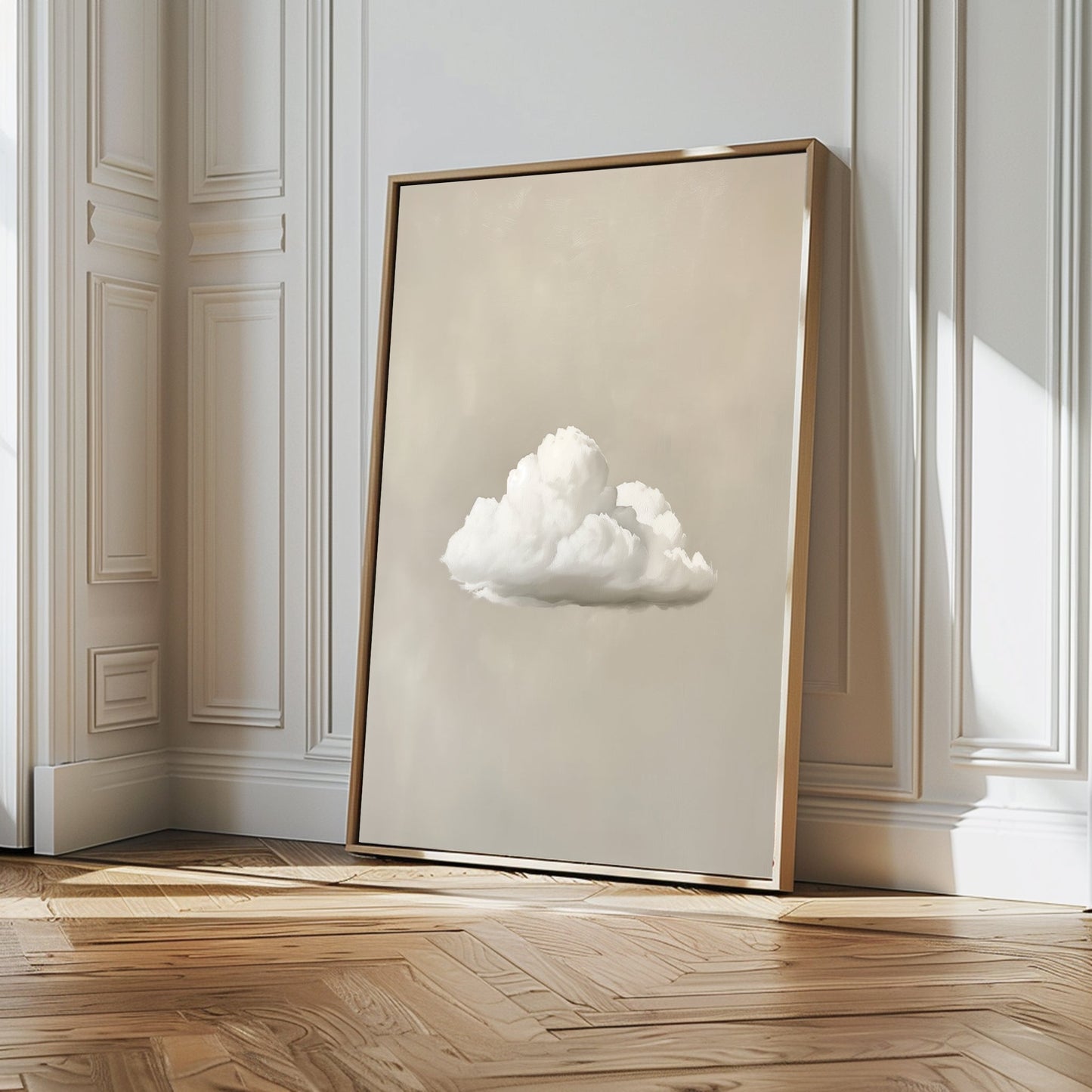 Serene Cloudscape Abstract Oil Painting for Modern Home Decor