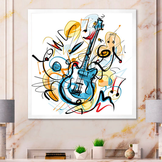 Abstract Guitar Music Art Print ‚Äì Colorful Modern Wall Decor for Music Lovers
