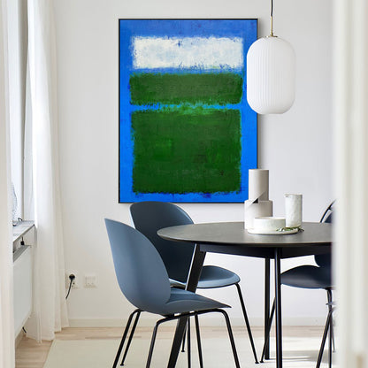 Vibrant Blue Green Abstract Oil Painting for Modern Home D√©cor