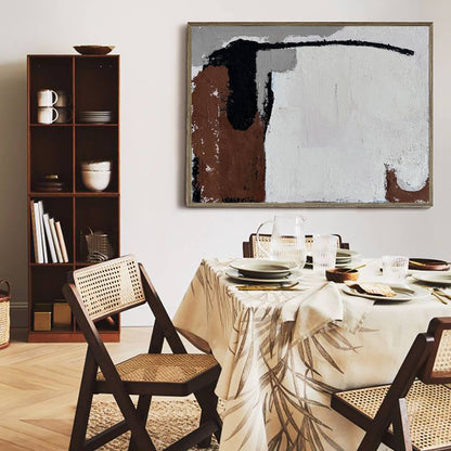 Modern Wabi-Sabi Abstract Oil Painting for Minimalist Home Decor