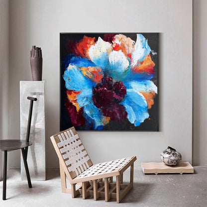 Vibrant Abstract Floral Oil Painting for Modern Home Decor