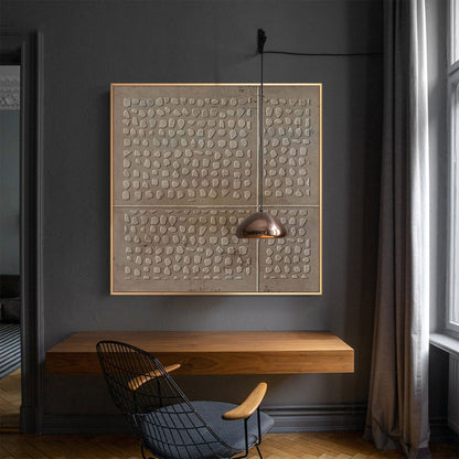 Rustic Wabi-Sabi Oil Painting for Modern Minimalist Home Décor