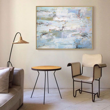 Serene Modern Abstract Oil Painting for Contemporary Home Decor