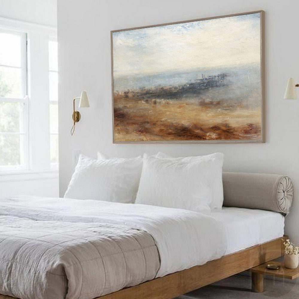 Serene Modern Landscape Oil Painting for Contemporary Home Decor