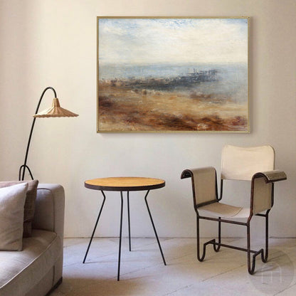 Serene Modern Landscape Oil Painting for Contemporary Home Decor