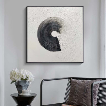 Contemporary Monochrome Abstract Oil Painting for Modern Home Decor