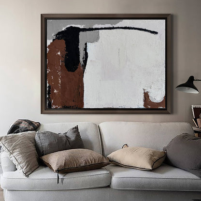 Modern Wabi-Sabi Abstract Oil Painting for Minimalist Home Decor