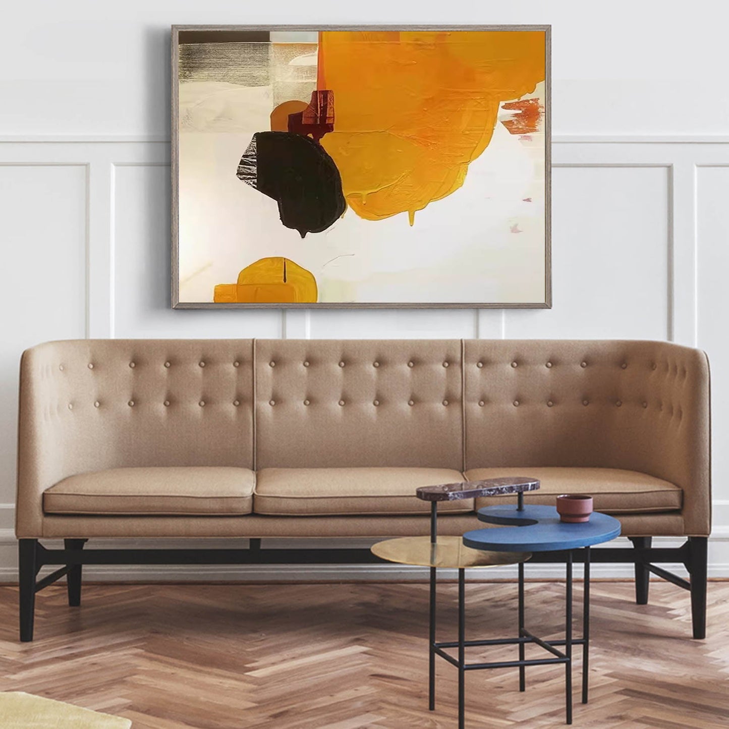 Vibrant Abstract Oil Painting with Bold Colors and Modern Design for Home Decor