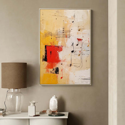 Musical Harmony Abstract Oil Painting for Modern Home Decor