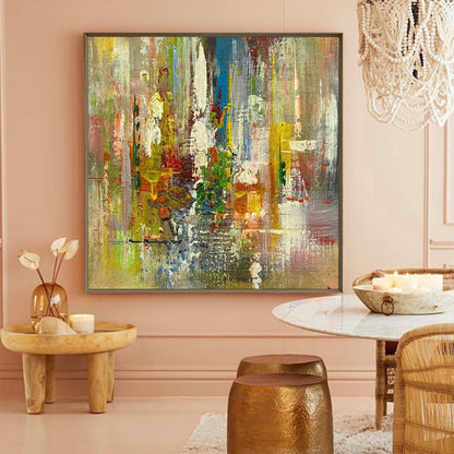 Vibrant Abstract Oil Painting for Modern Home Decor and Art Enthusiasts