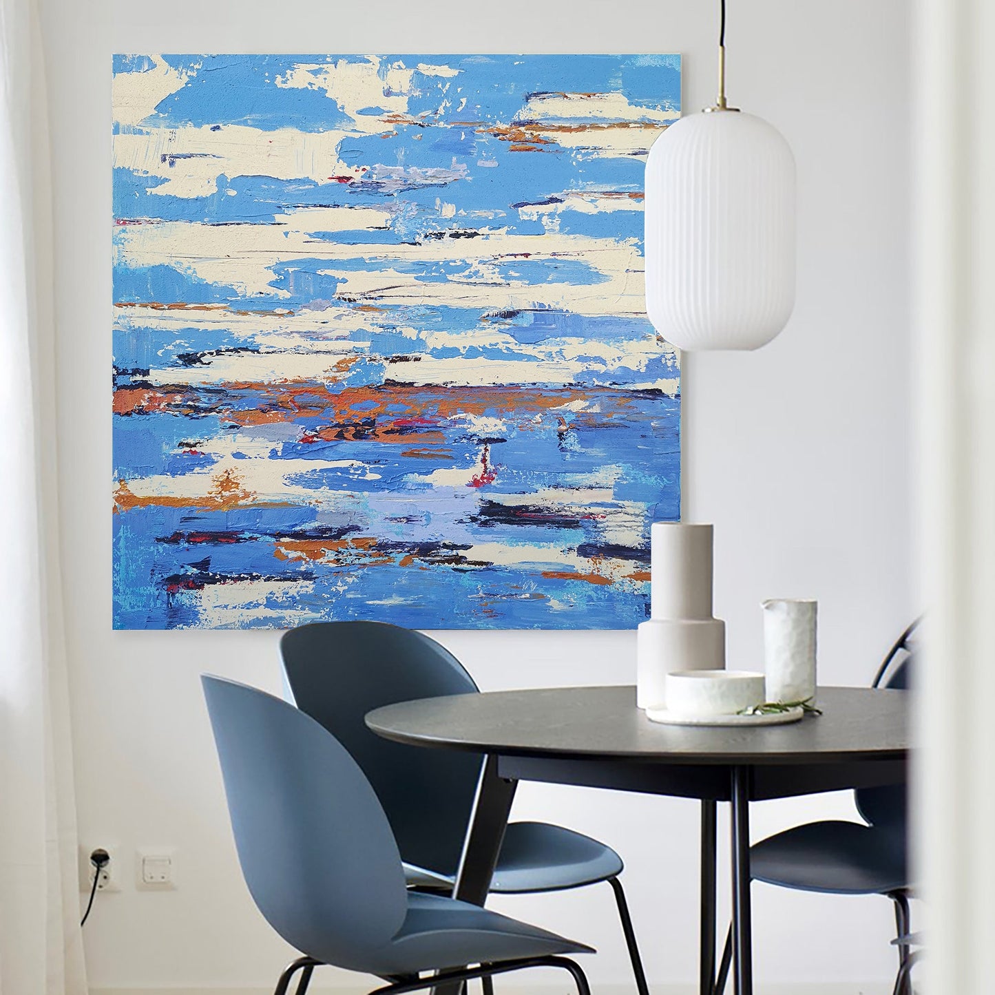 Contemporary Abstract Seascape Oil Painting for Modern Decor