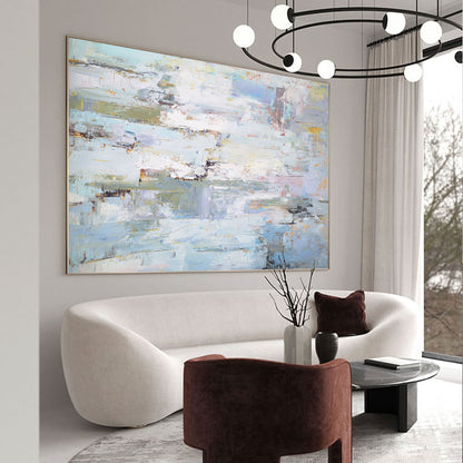 Serene Modern Abstract Oil Painting for Contemporary Home Decor