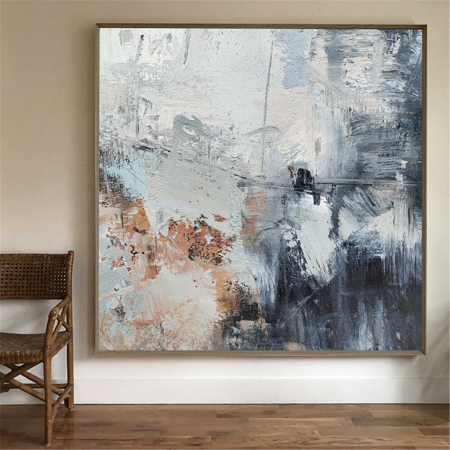 Stunning Textured Abstract Oil Painting for Modern Art Lovers